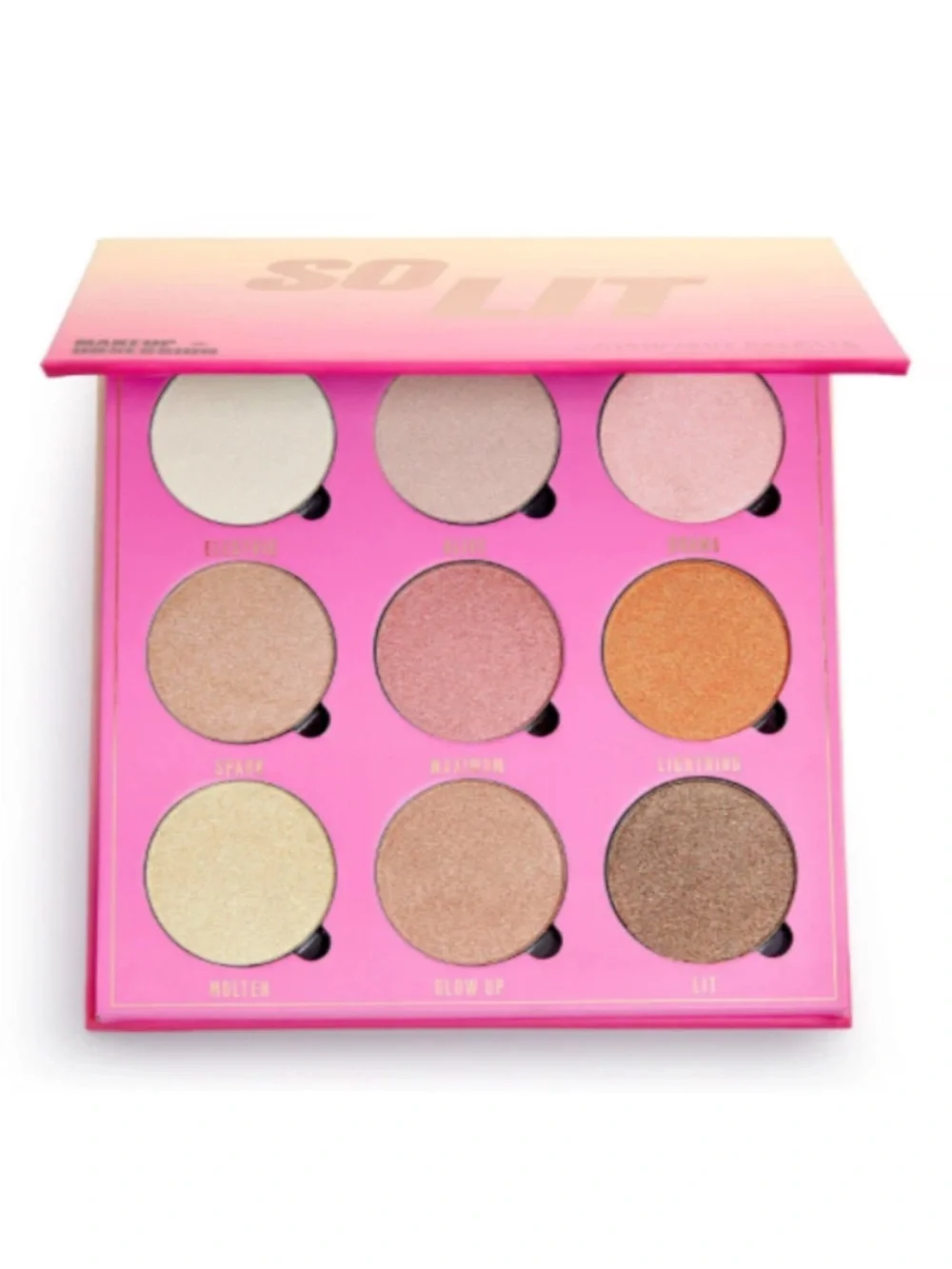 Makeup Revolution So Lit Highlight Palette - Pink to Cream Gradient